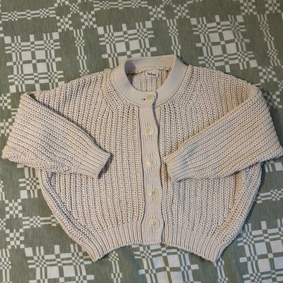 Babaa Cotton Cardigan no8 in Natural - Picture 2 of 9
